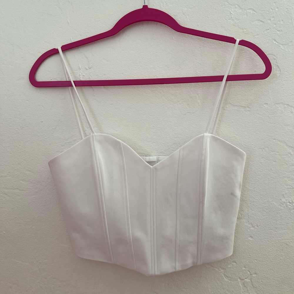 Zara White Bustier Top XS